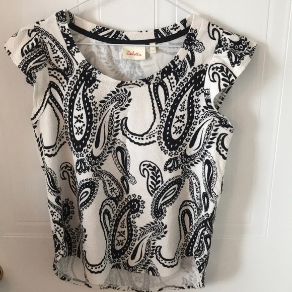 Anthropologie Deletta Ivory Black too Size S - Picture 2 of 5